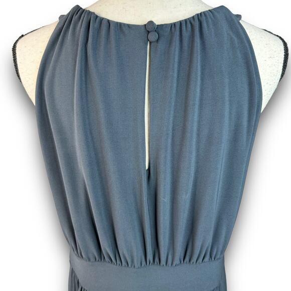 CARMEN Carmen Marc Valvo Sleeveless Maxi Dress Special Event Dark Gray Large - Picture 5 of 6